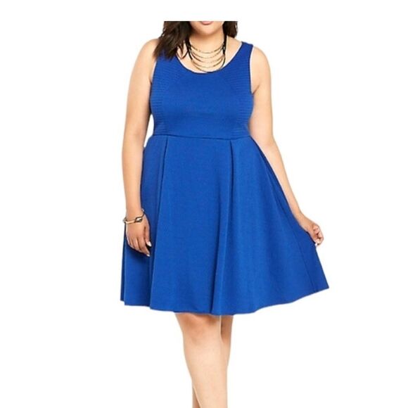 Torrid Blue Fit and Flare Mini Dress - Size 00 - Picture 1 of 5